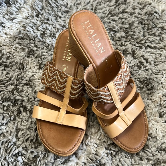 New Italian Shoemaker Wedge Sandals Womens 8 - Picture 1 of 4